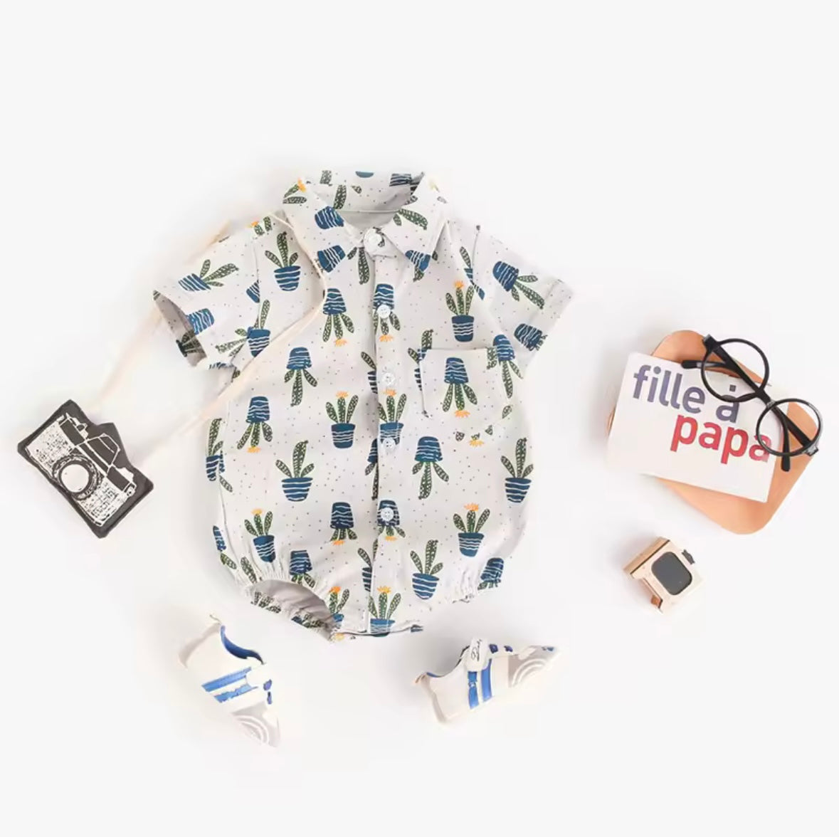 Baby Girl Cactus Print Bodysuit – Summer Style