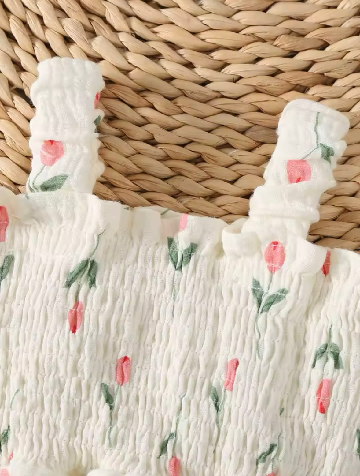 Tulip Summer Baby Girl Bodysuit with Matching Hat