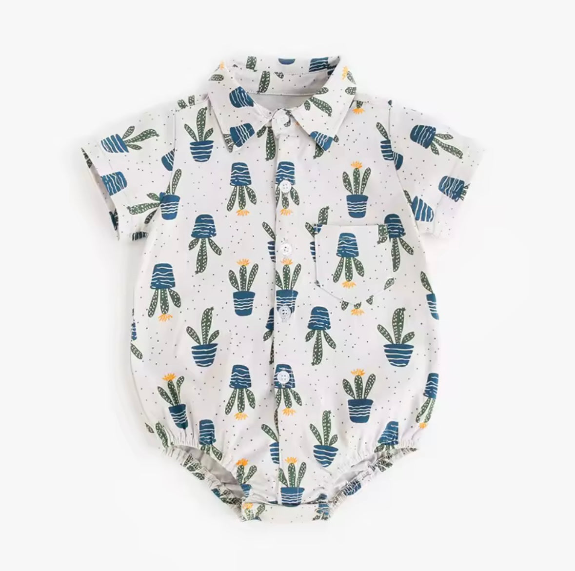 Baby Girl Cactus Print Bodysuit – Summer Style
