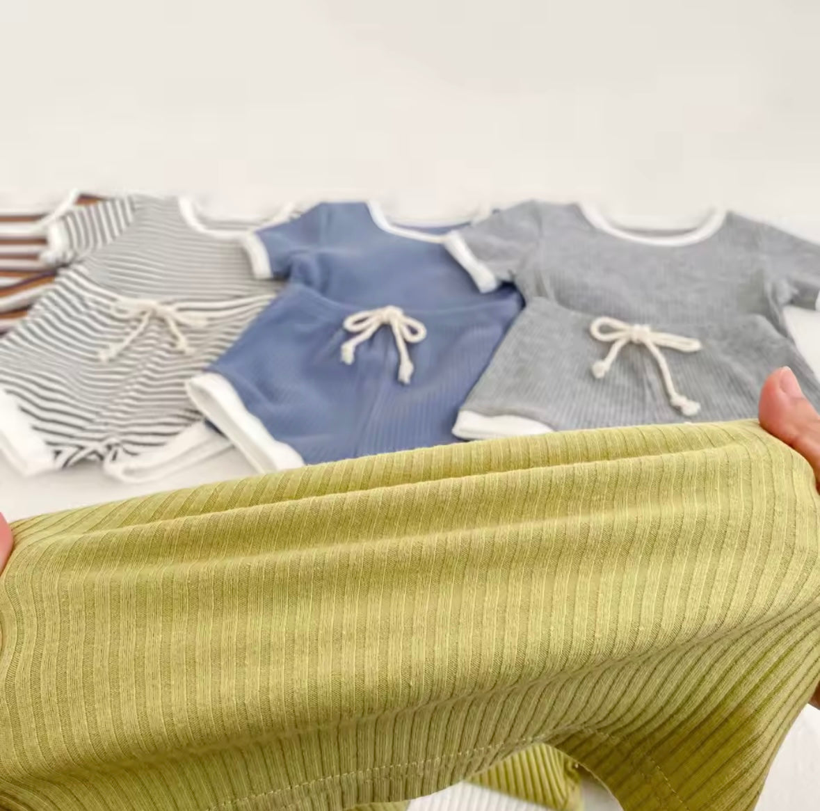 Waffle Baby Outfit – Tee & Shorts Set