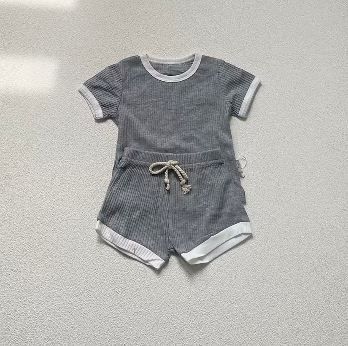 Waffle Baby Outfit – Tee & Shorts Set