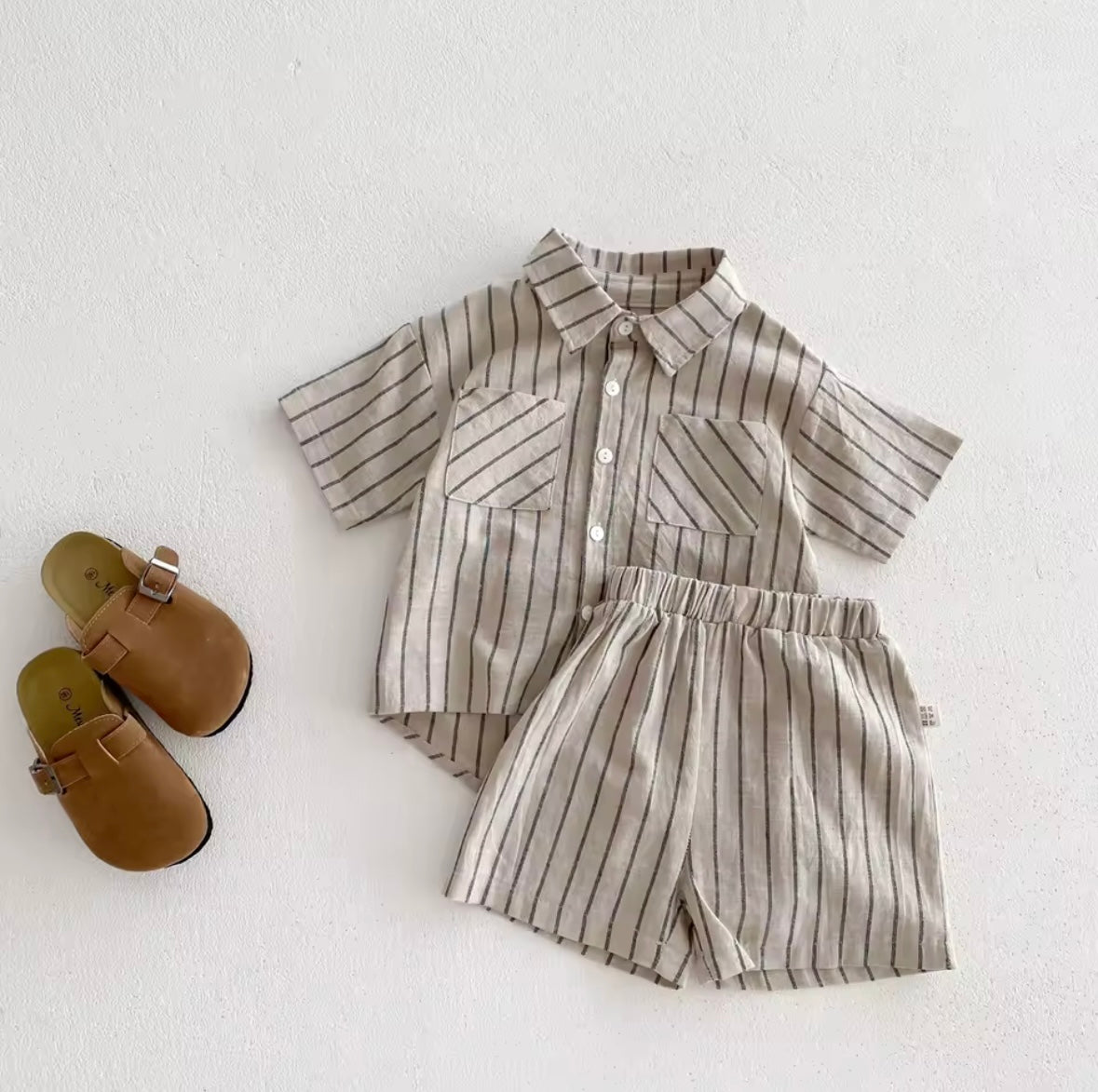 Boys Summer Set – Collared Shirt & Shorts