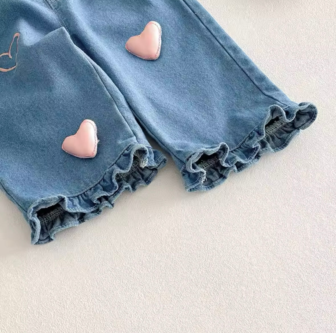 Baby Girl Jeans – 3D Heart Denim Pants