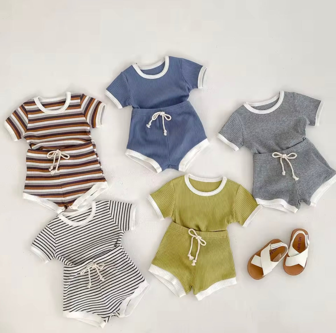 Waffle Baby Outfit – Tee & Shorts Set