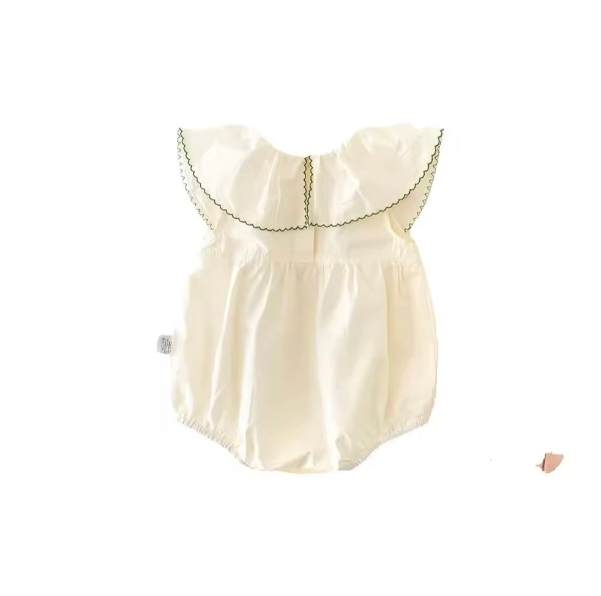 Baby Girl Heart Ruffle Collar Romper – Soft & Breathable