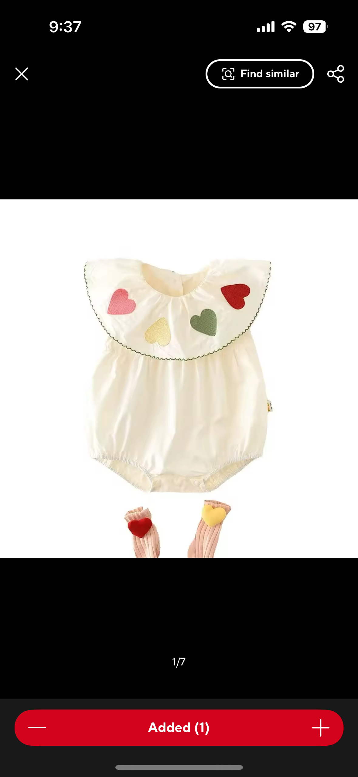 Baby Girl Heart Ruffle Collar Romper – Soft & Breathable