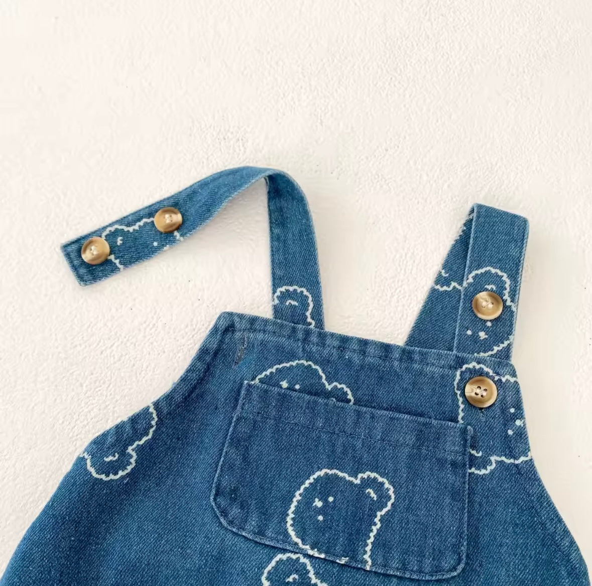 Baby Denim Bear Bodysuit – Straps One-Piece
