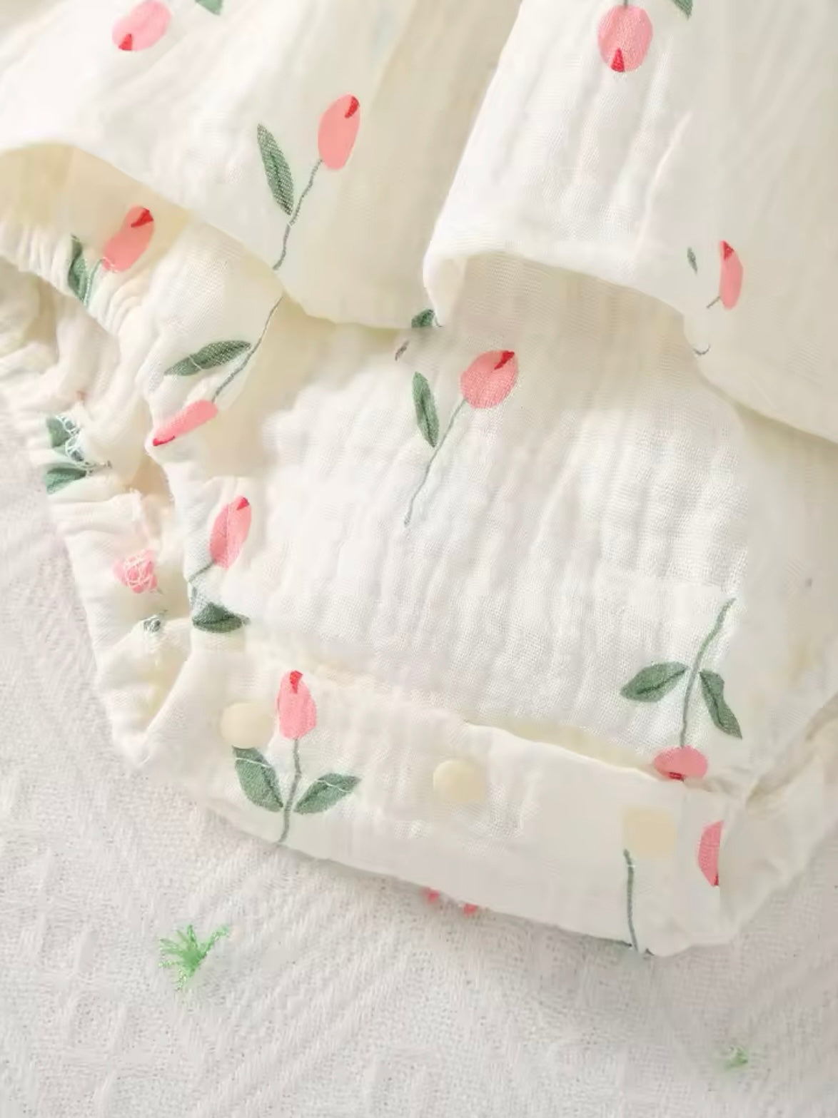 Tulip Summer Baby Girl Bodysuit with Matching Hat