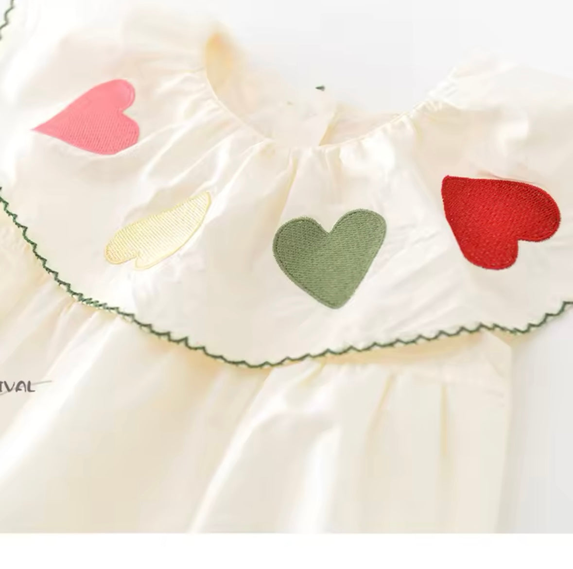 Baby Girl Heart Ruffle Collar Romper – Soft & Breathable