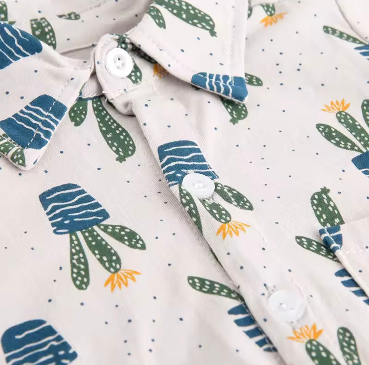Baby Girl Cactus Print Bodysuit – Summer Style