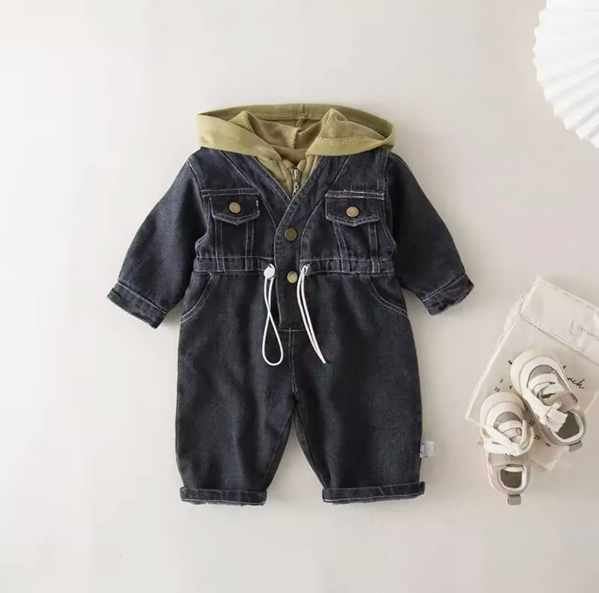 Baby and Toddler Casual Denim Jumpsuit for 0-2 years