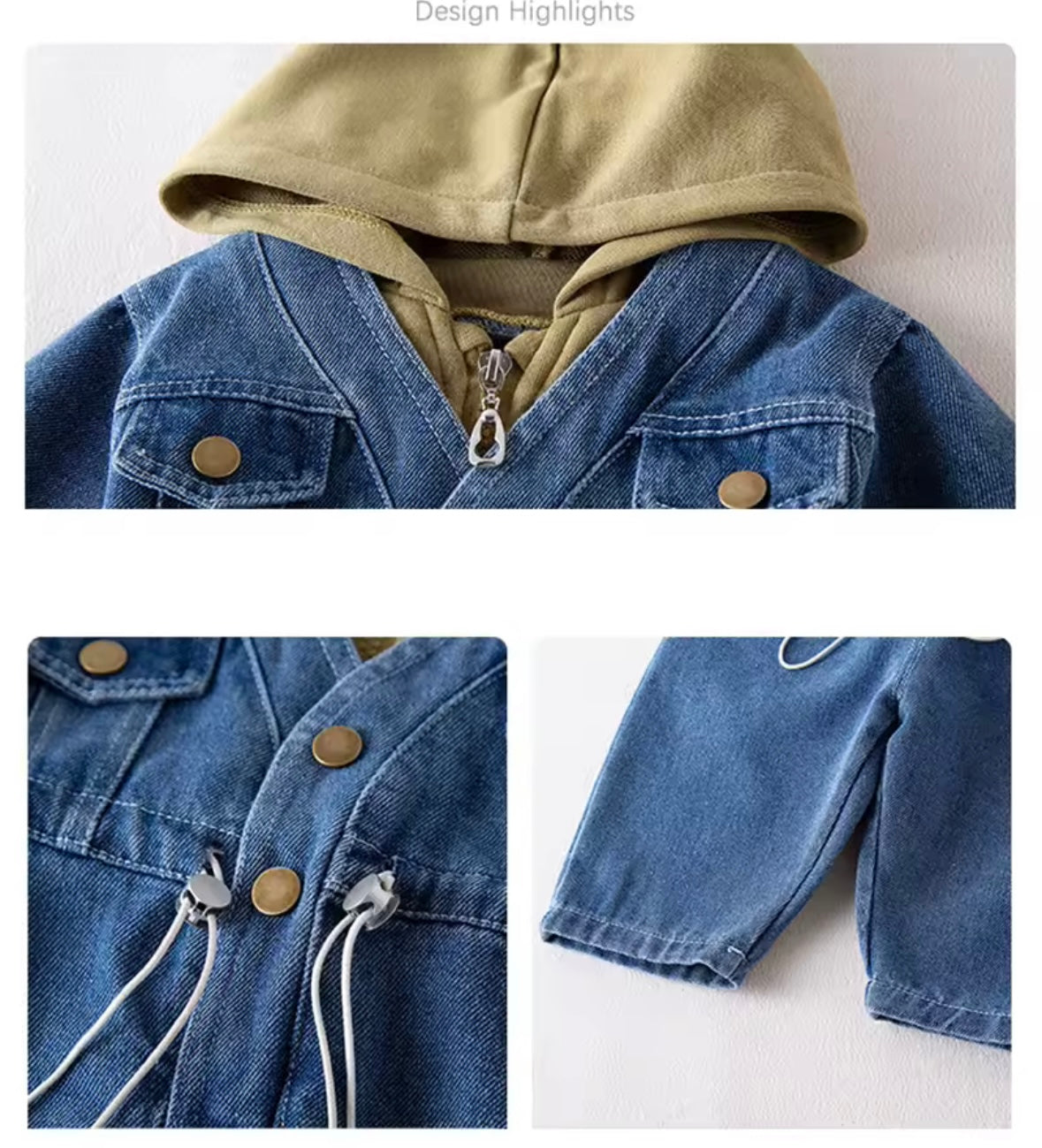 Baby and Toddler Casual Denim Jumpsuit for 0-2 years