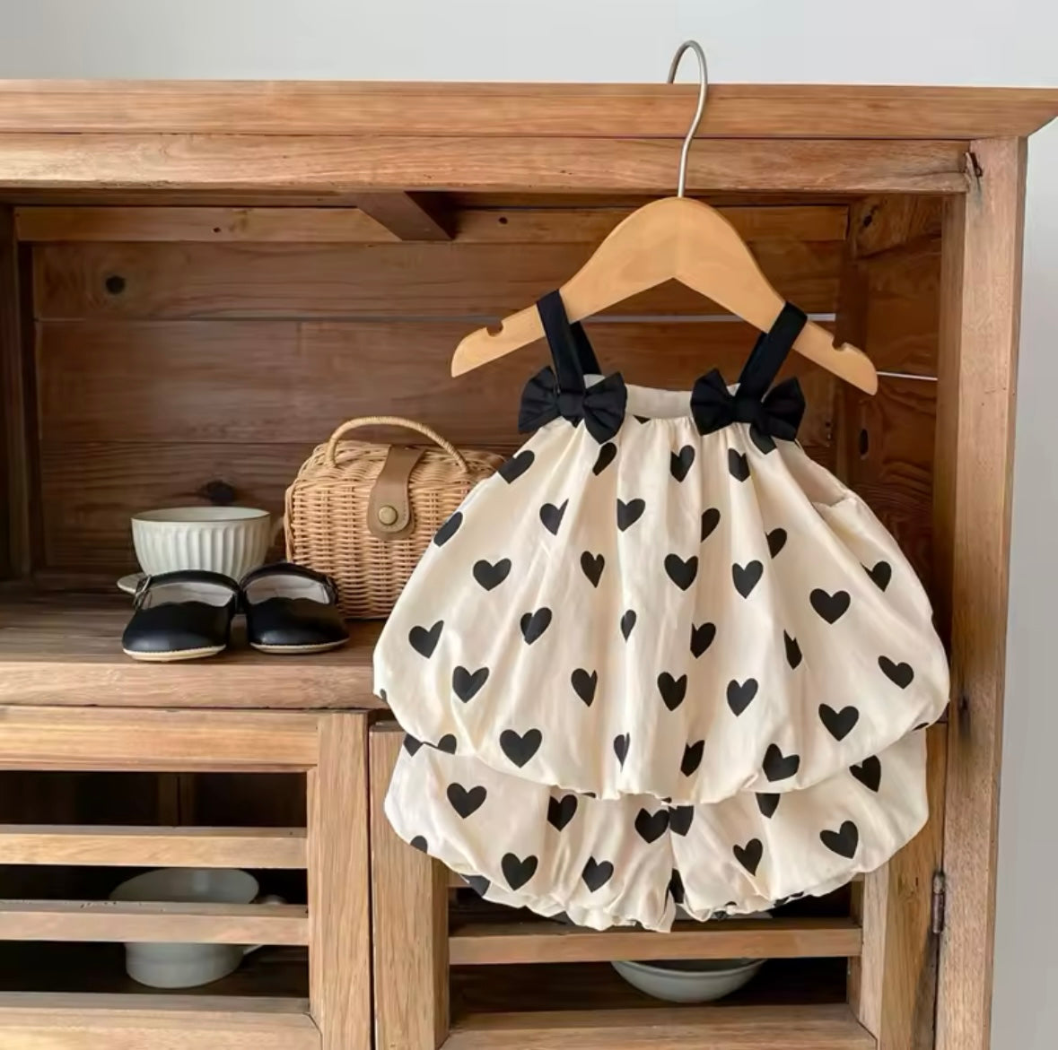 2 pcs Heart Print for Baby Girl