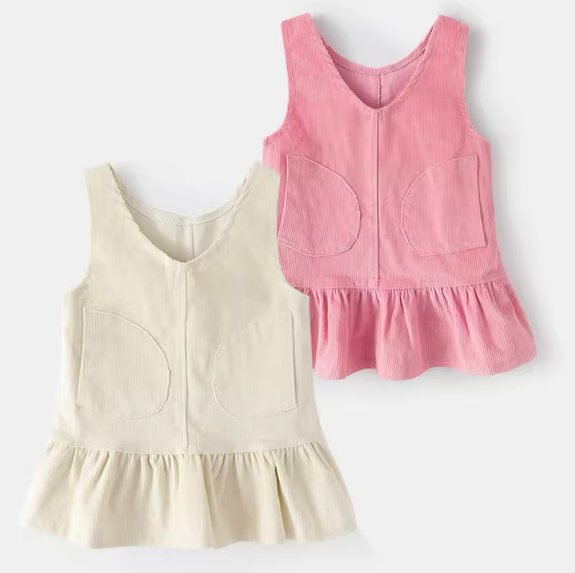 Baby Girl Dress Corduroy Solid Pleated Skirt