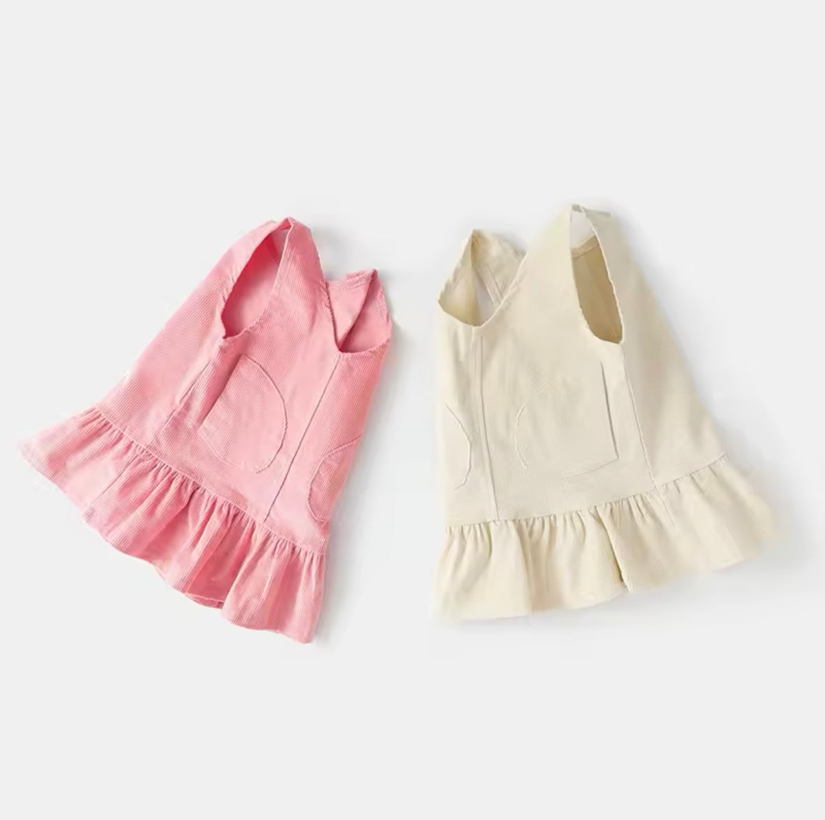 Baby Girl Dress Corduroy Solid Pleated Skirt