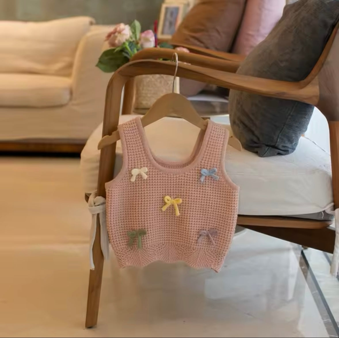 1-5Y Girl Knitwear Colorful Bow Outfit